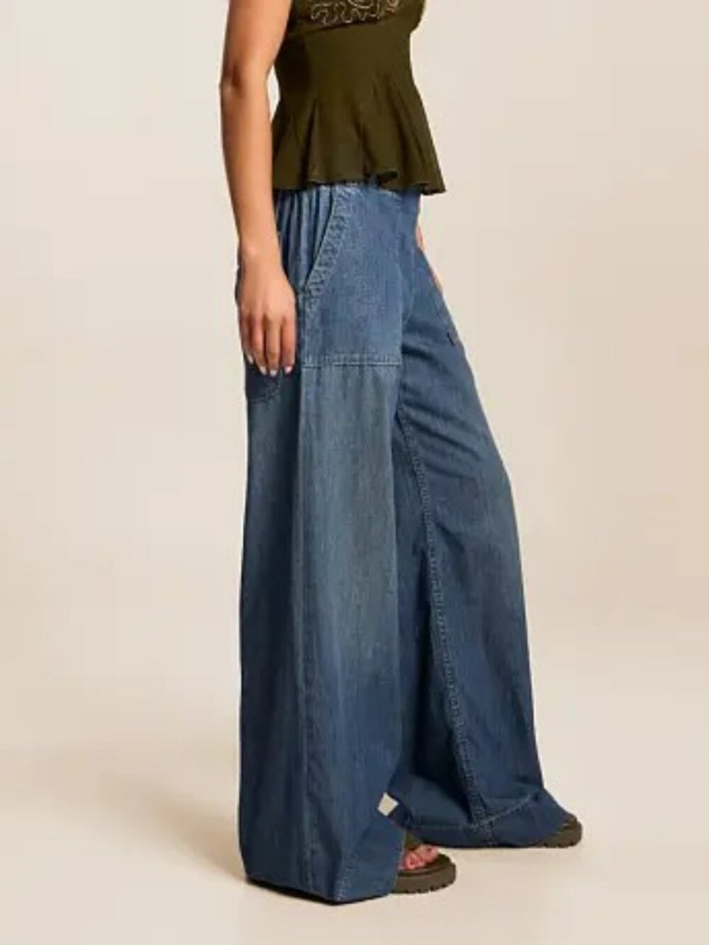 Free People Breezy Denim Pull-On Jeans - Picture 2 of 9
